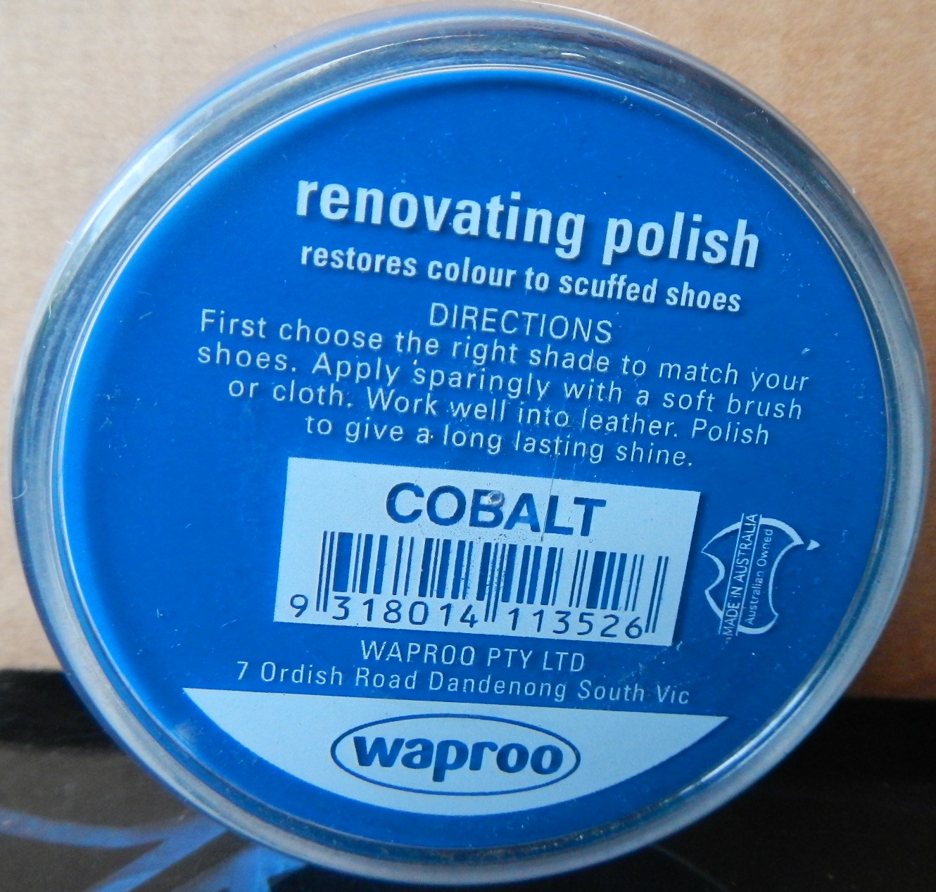 Cobalt Shoe Polish Waproo